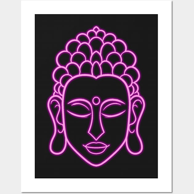Buddha Face Pink Wall Art by HigherSelfSource
